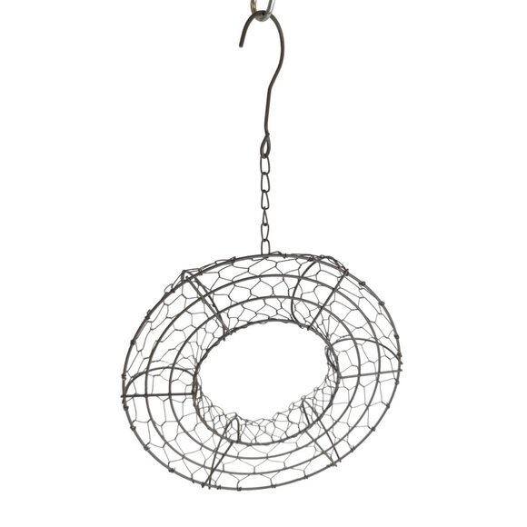 10 inch Hanging Wire and Metal Wreath Succulent Plant Basket With Chain Hook For - Picture 4 of 12